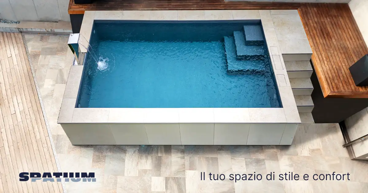 Piscine fuori terra modulari | Le piscine fuori terra autoportanti Spatium permettono di ridurre al minimo le operazioni edili.